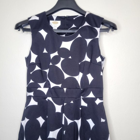 Talbots Black and White Stretch A-Line Dress, Size 4 - Picture 2 of 7